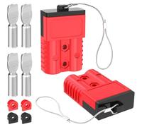 Agwuoetr Connecteur Anderson, Kit de Pièces de Rechange de Connexion de la Batterie 175Amp 1 / 0AWG avec Couvercle Dur, Fiche Anderson 12V-36V, Kit de Câblage de Treuil pour Câble RV A