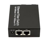 Agwuoetr Convertisseur Fibre Optique 100 M, 2 Ports Fibre, 2 Ports RJ45, 1 310 Nm/1 550 Nm, Monomode, Simplex, 20 Km, SC, Prise UE EU Plug