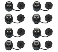 Agwuoetr Coupleur à sur Panneau RJ45 8 Pièces, Connecteur Ethernet LAN à sur Panneau Industriel Blindé IP68 pour CAT6/CAT5E/CAT5