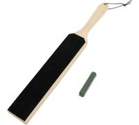 Agwuoetr Cuir Strop Double Face Bloc D'Affûtage avec Poignée Ergonomique pour L'Affûtage des Couteaux, Sculpture sur Bois