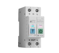 Agwuoetr Disjoncteur Intelligent WiFi 2P TUYA, Minuterie en Temps Réel, Compteur de Tension et de Courant, Protection, Interrupteur à Télécommande Vocale.