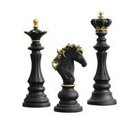 Agwuoetr Échecs Piece Ornement Décor Set Queen Knight Chess Statue Sculpture pour Home House Office Arrangement Gift Black