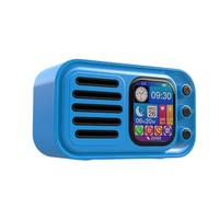 Agwuoetr Enceinte Bluetooth sans Mini Enceinte Bluetooth Écran Tactile Enceinte FM Subwoofer avec Réveil Affichage des Paroles Radio-Réveil Bleu