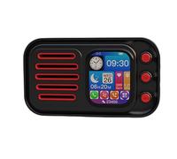 Agwuoetr Enceinte Bluetooth sans Rétro Mini Haut-Parleur Bluetooth à Écran Tactile Mini Haut-Parleur FM Radio Card Subwoofer avec Réveil Affichage des Paroles Noir