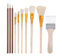 Agwuoetr Ensemble de 10 Pinceaux pour Émaillage pour Poterie, Pinceaux pour Émaillage, Pinceaux à Lavis pour Aquarelle pour Peinture Acrylique