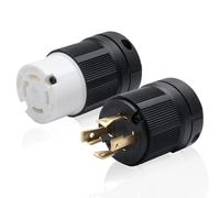 Agwuoetr Ensemble de Bougie et de Connecteur de Verrouillage 30A 125/250V 3 Poteau 4 de Mise à la Terre Remplacement Électrique Connexion D'Alimentation Industrielle