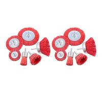 Agwuoetr Ensemble de Brosse de Roue et de Tasse de Brosse Métallique Abrasive de Filament de Nylon 12 Pièces avec Tige de 1/4 Pouce, Ensemble Brosse de Forage en Nylon de 6 Tailles Parfait