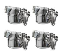 Agwuoetr Ensemble de Tasses et CuillèRes à Mesurer en Acier Inoxydable de 56 PièCes, 28 Tasses Gigognes et 28 CuillèRes Empilables Portable Professionnel