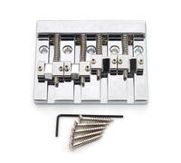 Agwuoetr Espacement des Cordes 19 mm 4 Étages Bass Fixed Bridge Vintage 82.3x63,5 mm de Fond à Travers L'Argent