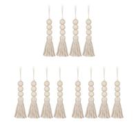 Agwuoetr Guirlandes de Perles de Bois, Glands de Perles de Ferme, Perles de Prière de Décor de Campagne Rustique pour Le Décor de Bouton de Porte à (12 Pièces)