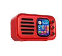 Agwuoetr Haut-Parleur Bluetooth sans Rétro Mini Haut-Parleur Bluetooth à Écran Tactile FM Radio Carte Subwoofer avec Affichage de l'horloge de L'Alarme Paroles Rouge