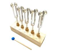 Agwuoetr Kit de 5 Diapasons en Acier Inoxydable pour Thérapie par les Chakras et L'Harmonisation, Thérapeutique pour Fingerboard