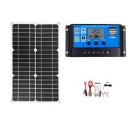 Agwuoetr Kit de Système de Panneau Solaire de Batterie de Voiture 20 W Chargeur Solaire Contrôleur de Panneau Solaire Flexible Portable Sortie 2USB Installation Facile
