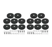 Agwuoetr Lot de 16 Aimants CaoutchoutéS Base Aimant NéOdyme avec RevêTement Caoutchouc Ø 43Mm Aimants Anti-Rayures M6 Filetage Mâle Noir