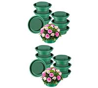 Agwuoetr Lot de 16 Ronds en Mousse Florale Bricolage Kit D'Arrangement de Fleurs Blocs de Mousse Florale Ronde Verte Humide pour Décor de Mariage