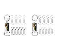 Agwuoetr Lot de 20 ébauches de Porte-Clés de Sublimation - Étui Porte-Clés de Sublimation Ou Ouvre-Bouteille de Sublimation en Métal pour Transfert de Chaleur, Set A