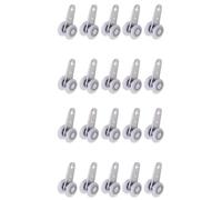 Agwuoetr Lot de 20 Poulies à Roulement MéTallique 45X19 mm avec 2 Roues en Plastique pour Portes Coulissantes D'Armoires