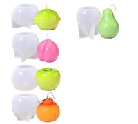 Agwuoetr Lot de 5 Moules à Bougies en Forme de Fruits, Moules 3D en Silicone pour la Fabrication de Bougies, de Savons et de Bougies.