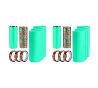 Agwuoetr Lot de 6 Gobelets de Sublimation Manchons En Silicone pour Tasses Droites Maigres de 20 Oz avec Bandes de Transfert, Machine à Presser