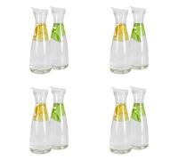 Agwuoetr Lot de 8 Carafes à Eau en Plastique de 0,6 L avec Couvercles Blancs à Rabat - Pichets Incassables Recyclables et de Qualité Alimentaire - Pot à Jus