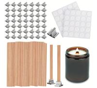 Agwuoetr Mèches en Bois pour la Fabrication de Bougies, pour Cire de Soja et de Noix de - Fournitures de Fabrication de Bougies DIY pour Débutants et Professionnels