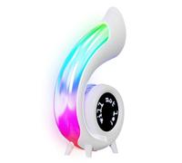 Agwuoetr Mini Conque Lampe D'Ambiance sans Tactile pour Régler L'Éclairage Lampe de Bureau RBG Haut-Parleur Bluetooth sans Réveil,B