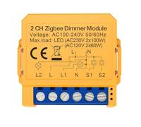 Agwuoetr Module de Commutateur Gradateur ZigBee Tuya Smart Home, Module DIY, Prend en Charge le Contrôle Vocal, le Contrôle de L'Application 2 Voies