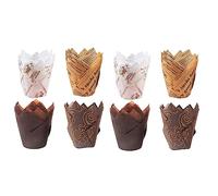 Agwuoetr Moules à Cupcake, 400 Pièces Tasses de Cuisson Tulipe Tasses à Muffins Doublures de Cupcake étuis à Muffins pour Fête de Douche D'Anniversaire