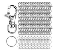 Agwuoetr Mousquetons Pivotants en Métal et Porte-Clés, 80 Petits Fermoirs Mousquetons et 80 Porte-Clés, 160 Pièces