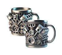 Agwuoetr Mug de Thé en Acier Inoxydable Fait à la Main pour les Passionnés de Moteurs, pour