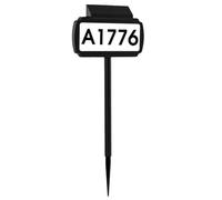 Agwuoetr Numéro de Maison Solaire Lumière Adresse de Maison Numérique Illuminé Prise de Terre Signe Maison Lumière pour Maison Jardin Porte ABS + PC