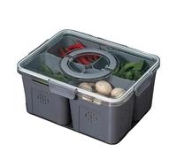 Agwuoetr Organisateur de RéFrigéRateur avec Couvercles, Bacs de Rangement Empilables pour RéFrigéRateur, Conteneurs Amovibles pour la Nourriture et Le Stockage Gris