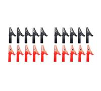 Agwuoetr Paquet de 20 Pinces Crocodiles 1000 V 32 A, Robustes, Entièrement Isolées, pour Batterie de Voiture Automobile, Pinces Crocodiles, Pinces de Test Électriques