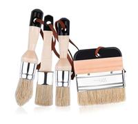 Agwuoetr Peinture de Cire Poignée en Bois Manche Peinture Brosses de Cire pour Meubles en Bois 4