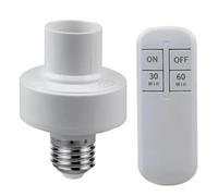 Agwuoetr Pobite de Lampe à LED Sans E27 avec Interrupteur de Minuterie, Porte-Bulbe à Distance de Télécommande 110V