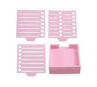 Agwuoetr Pochoir pour Notes Autocollantes, Compatible avec pour les Notes Autocollantes, Base pour Blocs-Notes Adhésifs 3x3 avec 2 Pochoirs Inclus, Organiseur pour Bloc-Notes Rose