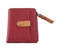 Agwuoetr Portefeuille Court pour Femmes, Pochette pour Cartes, Fermeture Éclair, Pochette pour Cartes D'Extérieur, Claret