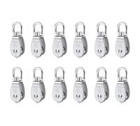 Agwuoetr Poulie 304 Bloc de Poulie Simple en Acier Inoxydable M15 Système de Poulie à Roulement Pivotant Robuste pour le Gréement, Paquet de 12