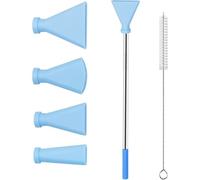 Agwuoetr Pour les Fournitures de Versement de Peinture en Acrylique, 4pcs Bulles de Paille en Acier Inoxydable Outil de Buse de Peinture de Set avec 4 Tailles D