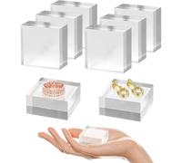 Agwuoetr pour Les Supports D'Affichage Base Acrylique 4 Pièces Carré 2 X 2 X 1 Pouce de Colonne Montante pour Les Trophés A