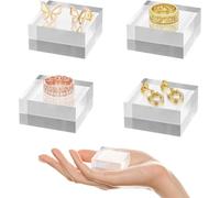 Agwuoetr pour Les Supports D'Affichage Base Acrylique 4 Pièces Carré 2 X 2 X 1 Pouce de Colonne Montante pour Les Trophés C