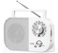 Agwuoetr Radio AM FM Portable avec Réception Longue Portée, Radio Transistor avec Grand Haut-Parleur, Fonctionne sur Batterie ou sur Secteur
