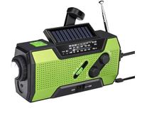 Agwuoetr Radio Météo d'urgence à Manivelle, Portable, Chargement Solaire, avec Lampe de Poche LED AM/FM/NOAA, Alerte SOS, 2000 MAh