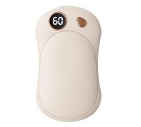 Agwuoetr Réchauffeur de Main Rechargeable 2Pièces Chauffe-Mains Hiver Extérieur/Ski/Randonnée 3 Réglages de Chaleur Affichage Numérique Portable Couleur Beige