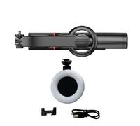 Agwuoetr Support de Diffusion MagnéTique en Direct TréPied Photo Bluetooth Perche à Selfie Bluetooth sans avec Petite LumièRe Ronde