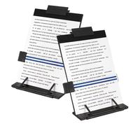 Agwuoetr Support de Document de Bureau Stand 2 Pack en Black Metal avec 7 Positions Réglables, Titulaire de Copie de L'Organisateur de Fichiers