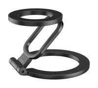 Agwuoetr Support de Téléphone Mobile Pliable Support de Rotation à 360 ° avec Aimant et Poignées de Doigt Supporté Portable Support Magnétique Double Face Noire