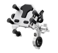 Agwuoetr Support de Téléphone Portable - Amortissement des Chocs, Rotation à 360°, Réglable pour Moto, Pédale de Véhicule Électrique - Support de Navigation Universel - Argent