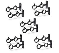Agwuoetr Support de Tringle à Rideau, Support de Tringle à Rideau Double 12 Pièces, Crochets de Supports de Tringle Double pour Tringles à Rideaux de Chambre à Coucher de Salon