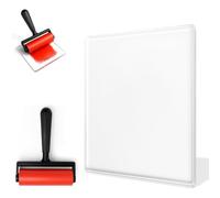 Agwuoetr Tampon D'Impression en Gel pour Monopriting, Tamponnage de la Texture Art Réutilisable Assiette de Gel avec Pinceau pour Débutants, Thérapie D'Artistes